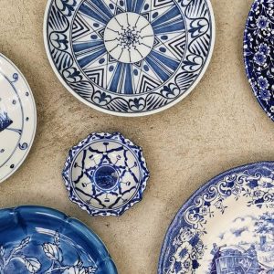 Blue and White Ceramic Plate